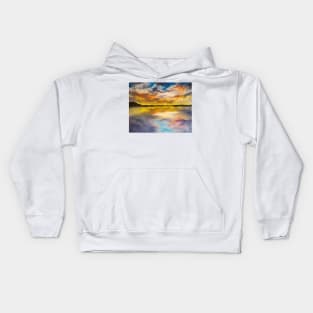 Dramatic Sky, Cloudy Sky, Beautiful Sunset, Waterscape, Skyscape, gorgeous sky, water and sky Kids Hoodie